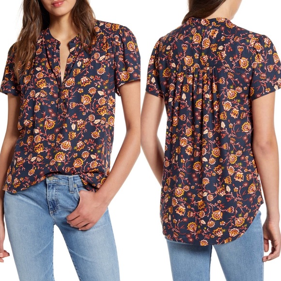 hinge Tops - Hinge Abstract Floral Print Top